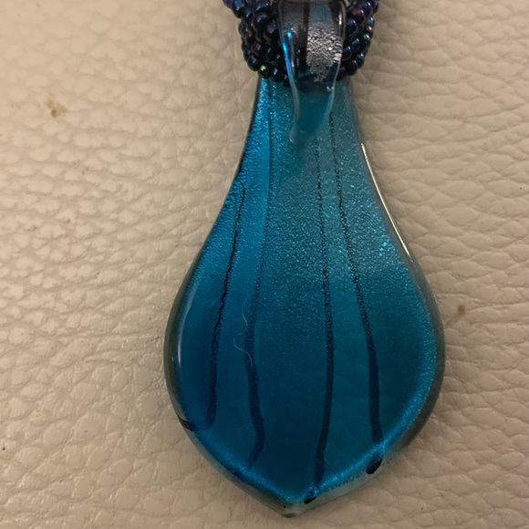 Dichroic Glass Beaded Necklace - Picture 3 of 5